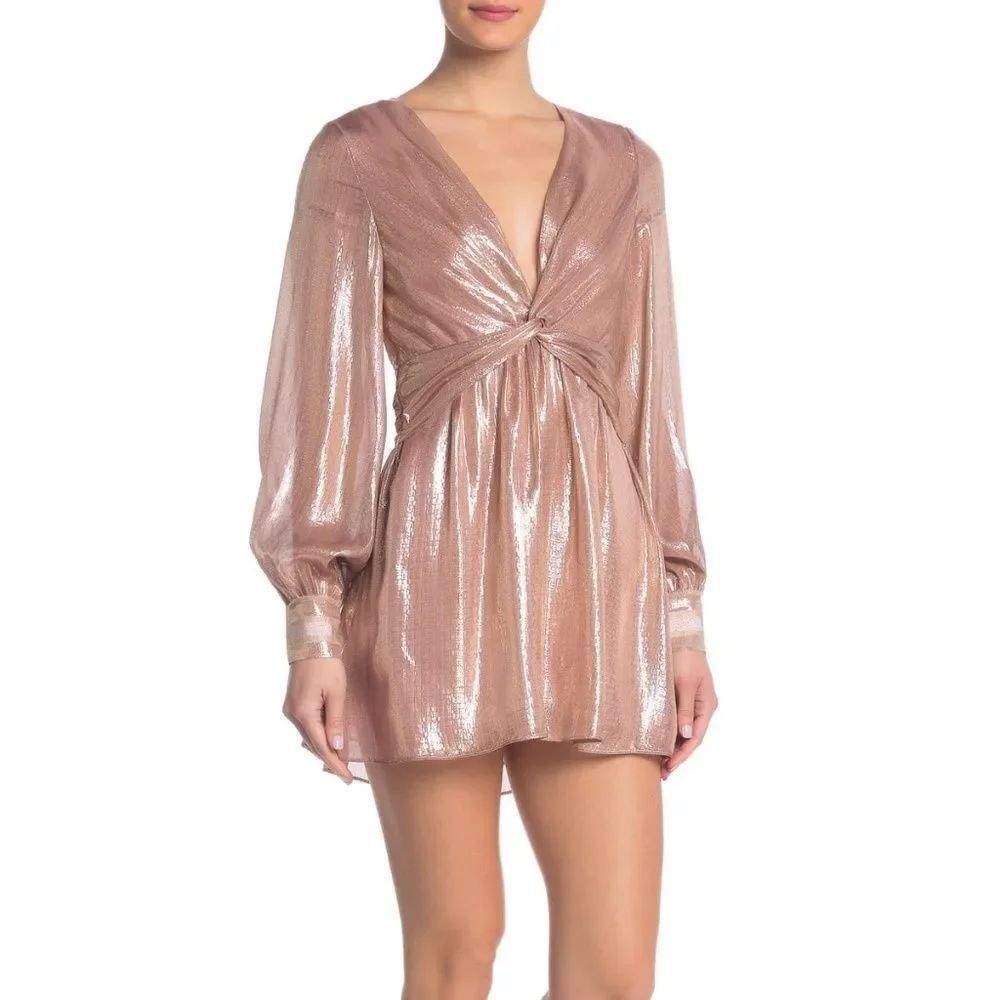 NEW Ramy Brook Metallic Pink Elise Mini Dress 4